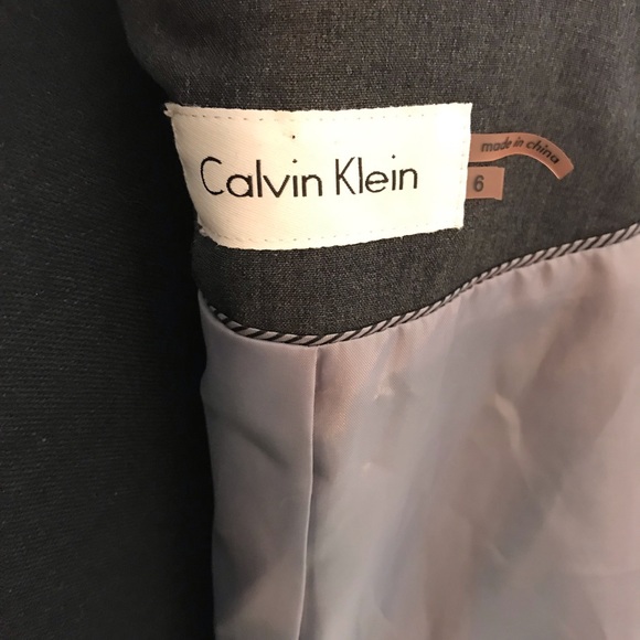 Calvin Klein Blazer Sz 6 Linen Blend Jacket Gray - Picture 8 of 8